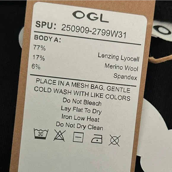 OGL Non-Itchy Wool Blend Drapey Wide Leg Pull-On Pants Pockets Black S Small New - Picture 8 of 8